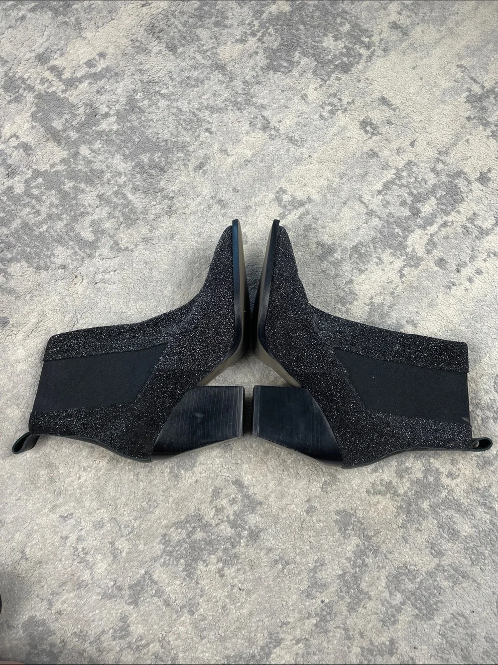 New All Saints Ria Sparkle Boot Glitter Wedge Heeled Chelsea Sz 10